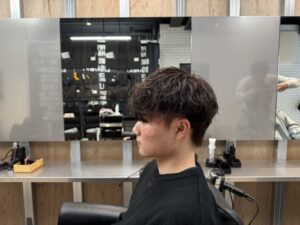 無造作マッシュ　ニュアンスパーマ　リレーション　メンズ美容室　理容室　難波　なんば　浪速区