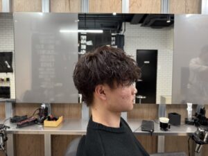 無造作マッシュ　ニュアンスパーマ　リレーション　メンズ美容室　理容室　難波　なんば　浪速区