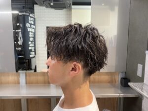 ウェーブマッシュ　パーマ　メンズ　難波　なんば　浪速区　メンズ美容室　理容室　バーバー
