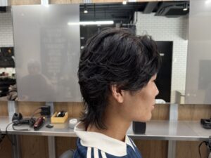 ウルフカット　メンズ　リレーション　難波　浪速区　メンズ美容室　理容室　バーバー