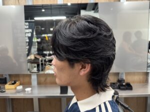 ウルフカット　メンズ　リレーション　難波　浪速区　メンズ美容室　理容室　バーバー