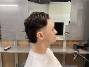 フェード　ウェットパーマスタイル　リレーション　難波　浪速区　メンズ美容室　理容室　バーバー