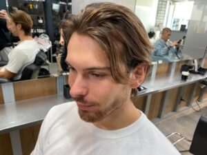 センターパート　ツーブロック　メンズ　メンズ美容室　理容室　バーバー　リレーション　難波　浪速区