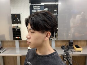 王道ナチュラルマッシュ　メンズ　リレーション　難波　なんば　浪速区　メンズ美容室　理容室　バーバー