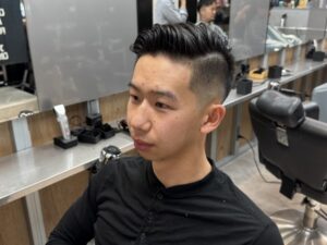 七三フェードスタイル　ビジネス　リレーション　難波　浪速区　バーバー　理容室　メンズ美容室