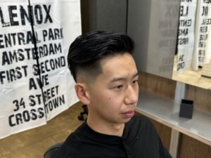 七三フェードスタイル　ビジネス　リレーション　難波　浪速区　バーバー　理容室　メンズ美容室