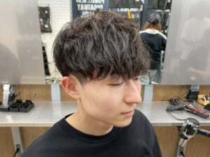 ゆるふわマッシュスタイル　リレーション　メンズ美容室　理容室　バーバー　難波　浪速区